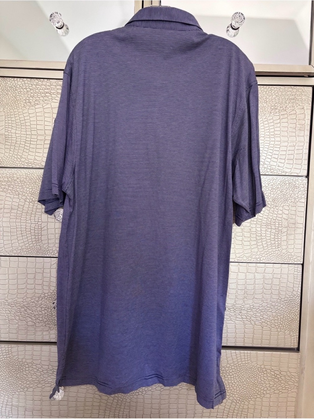 Peter Millar Polo Shirt Mens XL Navy-White Striped Short Sleeve 100% Cotton Golf - Picture 4 of 9